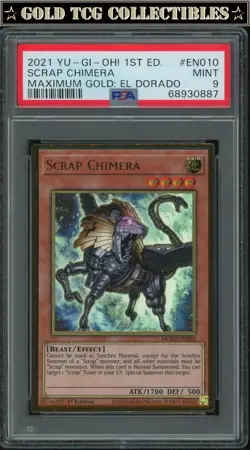 PSA 9 ⭐ YuGiOh Scrap Chimera EN010 Maximum Gold 1st Edition - Image 1