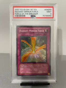 Yugioh 2007 Radiant Mirror Force [1st Edition] FOTB-EN055 Graded PSA 9 MINT - Image 1