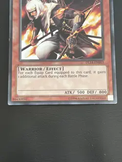 YUGIOH ARMED SAMURAI BEN KEI BLUE LETTER RARE DL14-EN003 DUELIST LEAGUE PLAYED - Image 4