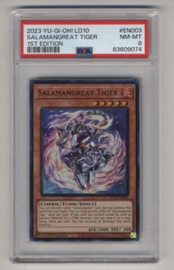 Yugioh Salamangreat Tiger PSA 8 LD10-EN003 1st Edition Soulburning Volcano - Image 1