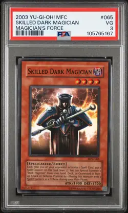 2003 YU-GI-OH! MFC-MAGICIAN'S FORCE #065 SKILLED DARK MAGICIAN PSA 3 - Image 1
