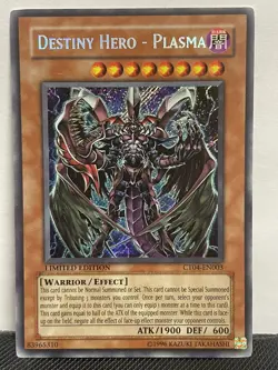 Destiny Hero - Plasma - CT04-EN003 - Secret Rare - Limited Edition LP Yugioh TCG - Image 1