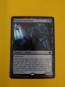Tainted Adversary FOIL Mythic MID Zombie MTG Card. - Image 1
