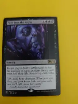 Peer into the Abyss. M21 rare Sorcery MTG Card. - Image 2