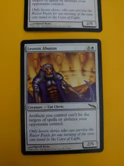 Leonin Abunas x2 Rare Cat CLeric MTG 2 Card. Mirrodin. - Image 2