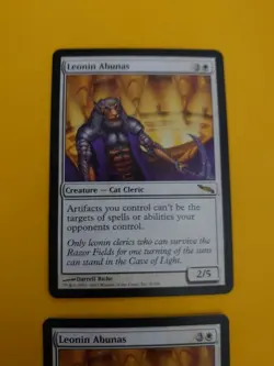 Leonin Abunas x2 Rare Cat CLeric MTG 2 Card. Mirrodin. - Image 3