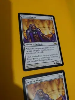 Leonin Abunas x2 Rare Cat CLeric MTG 2 Card. Mirrodin. - Image 4