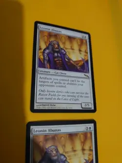 Leonin Abunas x2 Rare Cat CLeric MTG 2 Card. Mirrodin. - Image 5