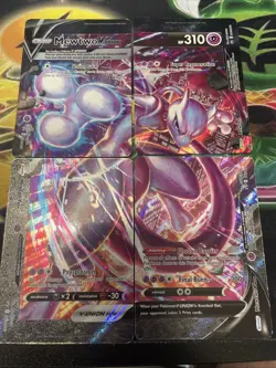 Pokemon Mewtwo V-Union SWSH159/160/161/162 Holo Black Star Promo 4 Card Set HP - Image 1