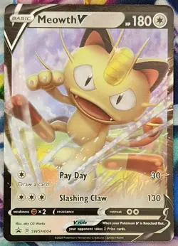 Meowth V SWSH004 SWSH: Sword & Shield Promo Cards Holo - Image 1
