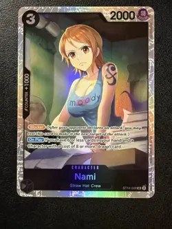 One Piece Card Game Nami ST14-006 SR Super Rare Foil Card NM - Image 1