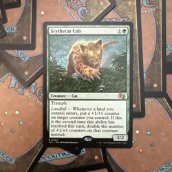 Magic the Gathering Scythecat Cub Rare Card Foundations Jumpstart Edition - Image 1