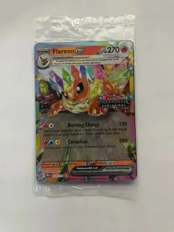 Pokemon TCG Prismatic Evolutions Flareon ex 014/131 Stamped Promo Card NM Sealed - Image 1