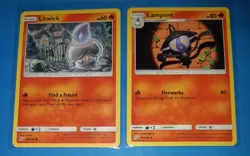 Litwick 28/236, 3x Lampent 29/236 Pokemon card SM Unified Minds NM - Image 1