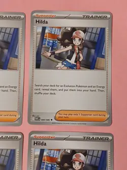 Pokemon Playset White Flare Hilda 084/086 (4) Trainer Supporter Cards Playset x4 - Image 3