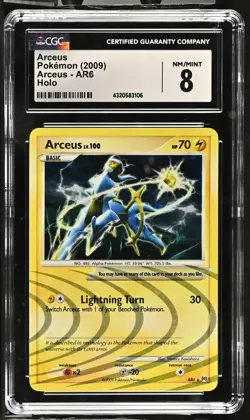 CGC Graded 8 NM/MINT Arceus AR6 Holo Subset Platinum Arceus Pokemon Card - Image 1
