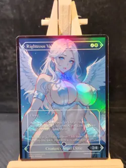 MTG Righteous Valkyrie Fanart Borderless Style Card EDH Playtest Commander - Image 1