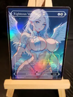 MTG Righteous Valkyrie Fanart Borderless Style Card EDH Playtest Commander - Image 4