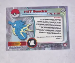Pokemon Card Seadra 2000 Topps Chrome # 117 Holo- Foil TV Animation Mint - Image 2