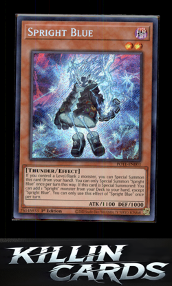 1st Edition Spright Blue POTE-EN003 Secret Rare Power of the Elements YuGiOh Car - Image 1