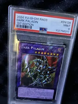2024 YU-GI-OH! RA03-QUARTER CENTURY BONANZA 1ST EDITION DARK PALADIN PSA 9 - Image 1
