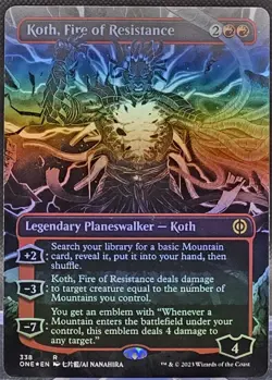 Koth, Fire of Resistance #338 Phyrexia: All Will Be One Foil Borderless Rare - Image 1