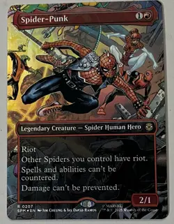 MTG Marvel’s Spider-Man Spider -Punk Legendary Creature RARE FOIL #0207 - Image 1