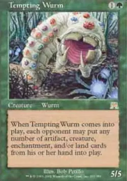 MTG Tempting Wurm, Onslaught, Heavily Played, English - Image 1