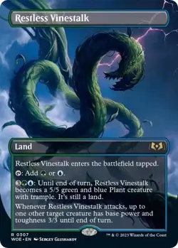 MTG Singles: Restless Vinestalk (Borderless Foil) - Wilds of Eldraine (WOE) - NM - Image 1