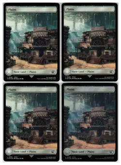 MTG 4x FOIL Plains (0295) Final Fantasy Full Art Lands - Image 1