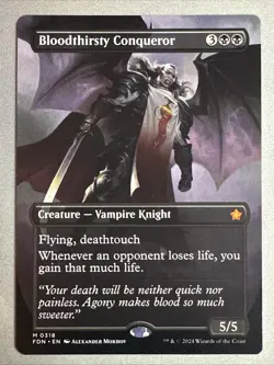 MTG / Bloodthirsty Conqueror / FDN / #318 / Regular (Borderless) / Mythic / NM - Image 1