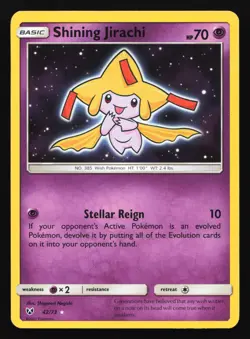 Pokemon Shining Jirachi 42/73 Shining Legends Ultra Rare Holo LP - Image 1