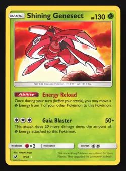 Pokemon Shining Genesect 9/73 Shining Legends Ultra Rare Holo MP - Image 1
