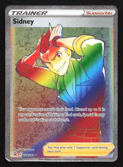 Pokemon Sidney 279/264 Fusion Strike Rainbow Secret Rare Full Art Holo HP - Image 1