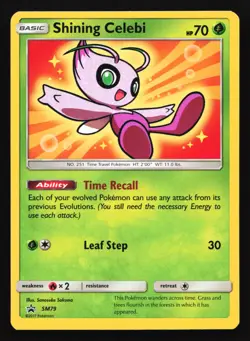 Pokemon Shining Celebi SM79 Shining Legends Premium Coll. Black Star Promo LP - Image 1