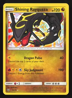 Pokemon Shining Rayquaza 56/73 Shining Legends Ultra Rare Holo LP - Image 1