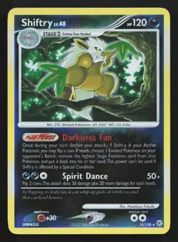 Pokemon Shiftry 14/130 Diamond & Pearl Reverse Holo Rare MP - Image 1