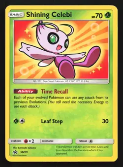 Pokemon Shining Celebi SM79 Shining Legends Holo Black Star Promo LP - Image 1