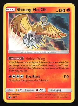Pokemon Shining Ho-Oh SM70 Shining Legends ETB Holo Black Star Promo LP - Image 1