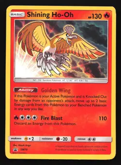 Pokemon Shining Ho-Oh SM70 Shining Legends ETB Holo Black Star Promo LP - Image 1