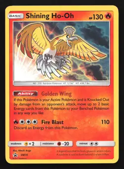 Pokemon Shining Ho-Oh SM70 Shining Legends ETB Holo Black Star Promo LP - Image 1