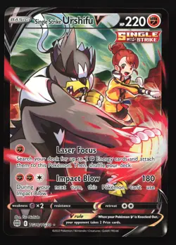 Pokemon Single Strike Urshifu V TG18 Brilliant Stars Trainer Gallery Ultra Rare - Image 1