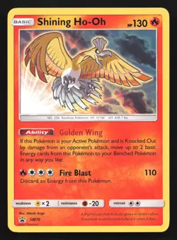 Pokemon Shining Ho-Oh SM70 Shining Legends ETB Holo Black Star Promo LP - Image 1