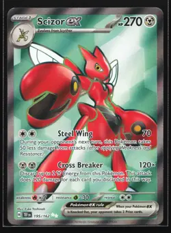 Pokemon Scizor ex 195/162 Temporal Forces Ultra Rare Full Art Holo NM - Image 1