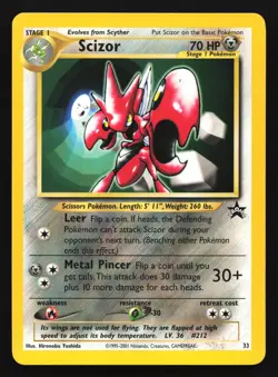 Pokemon Scizor 33 WotC Black Star Promo MP - Image 1