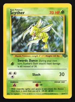 Pokemon Scyther 26/64 WotC Jungle Unlimited Rare LP - Image 1