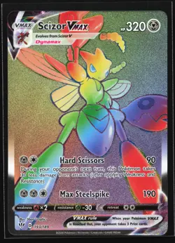 Pokemon Scizor VMAX 193/189 Darkness Ablaze Rainbow Secret Rare Holo NM - Image 1