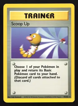 Pokemon Scoop Up 78/102 WotC Base Set Unlimited Rare Trainer - Image 1