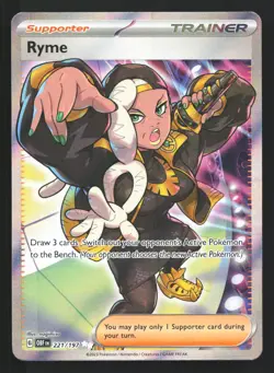 Pokemon Ryme 221/197 Obsidian Flames Ultra Rare Full Art Holo LP - Image 1