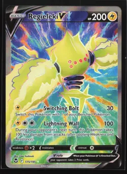 Pokemon Regieleki V 175/195 Silver Tempest Ultra Rare Full Art Holo NM - Image 1